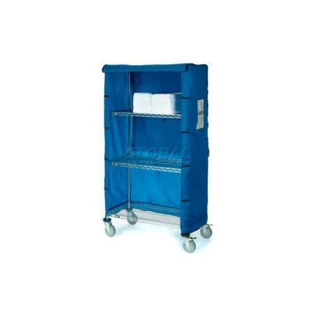 Nexel    Chrome Wire Linen Cart With Nylon Cover, 4 Shelves, 36L X 24W X 80H